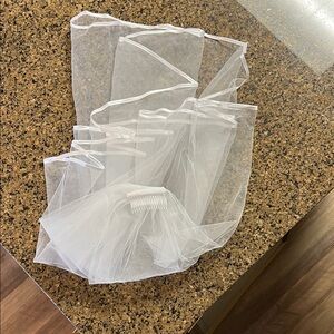 Short white party veil